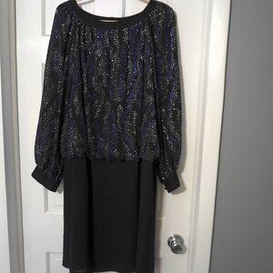 Chez California designed by Tandy Sequined Drop Waist Dress Sz 16